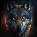 Stikla bilde Mysterious Wolf, 95x95cm