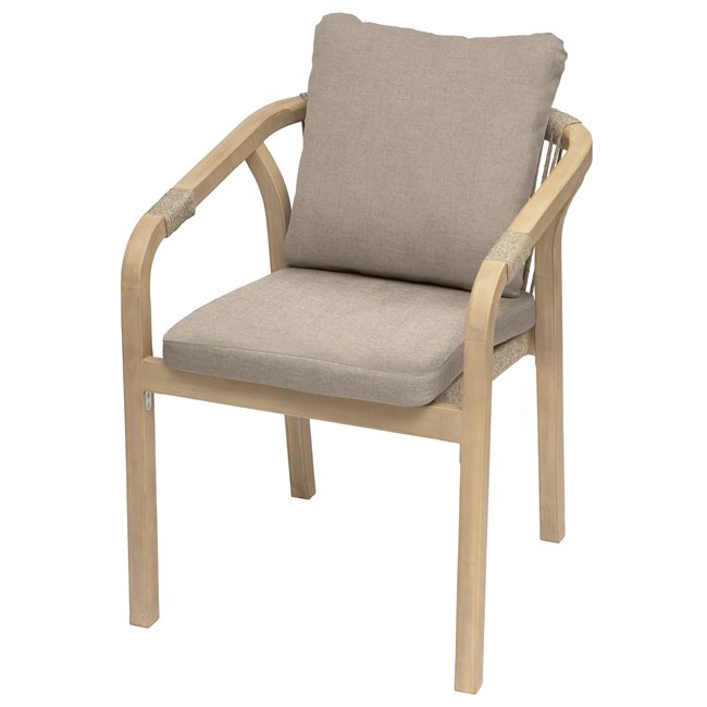 Dārza krēsls Lapapouasie, taupe, akācija, 75x66x58cm