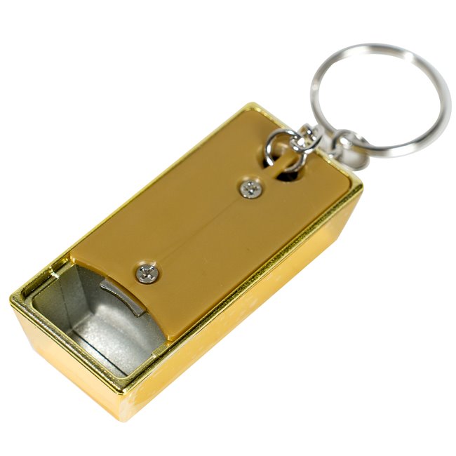 Keychain/bottle opener Gold Bar, 6x3cm