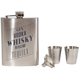 Flask A Whisky with 2 shooter, 200ml, H13.5x9.5x2.5c