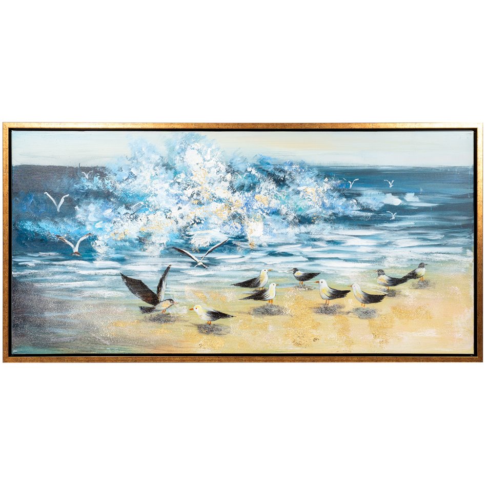 Picture Waves and Gulls, 70x140cm
