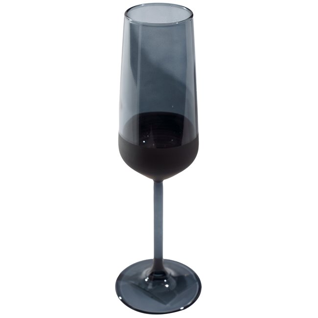 Champagne glass Moluna, black, H22.5 D7cm, 195ml
