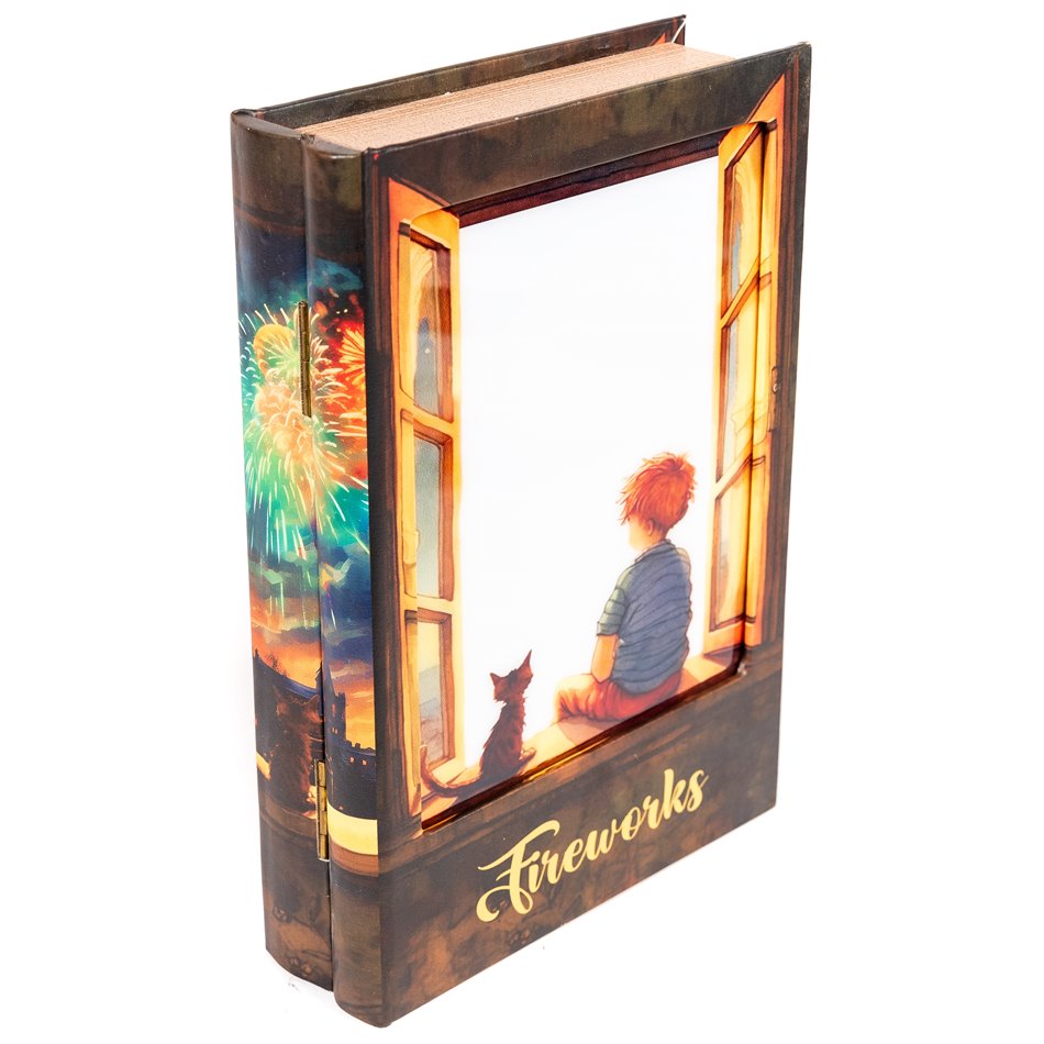 Grāmatu kaste Fireworks ar LED, 28x19x6cm
