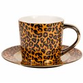 Cup and saucer set Leopard, 8x6.5, H7.5xD8.5, D15.3, 300ml