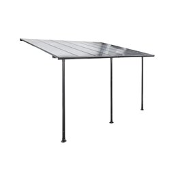 Садовый навес Labelize 3x3.6м, графитовый/серый цвет, алюминий/поликарбонат, H290x300x400см