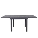 Выдвижной стол Lapiazza, 8-местный, графитового/серого цвета, алюминий, H75,5x90x90-180см