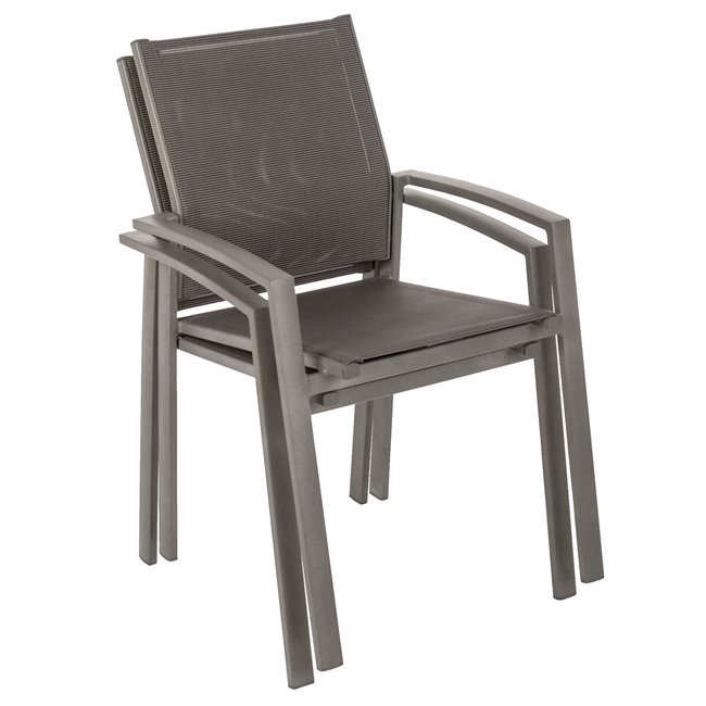 Chair Laaxiome, praline color, aluminium/textilene, H89x60x57cm