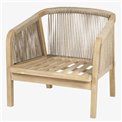 Armchair Lapapua, beige color, acacia, H79.5x68.5x69cm