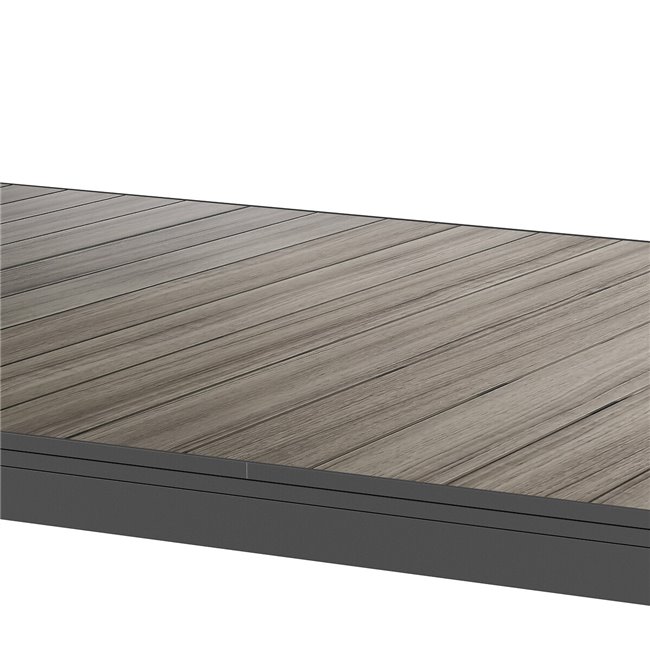 Выдвижной высокий стол Laevasion, 8-местный, серый/графитовый цвет, алюминий,H105x100x154-214см