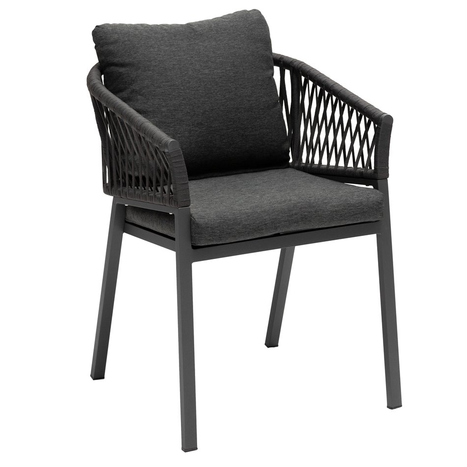 Garden chair Laoriengo, anthracite color, aluminum/polyester, H75.5x62x56cm
