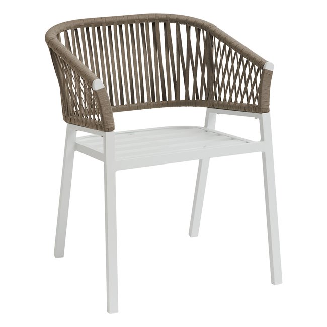 Садовый стул Laoriengo, серо-коричневый цвет, алюминий/полиэстер, H75.5x62x56см