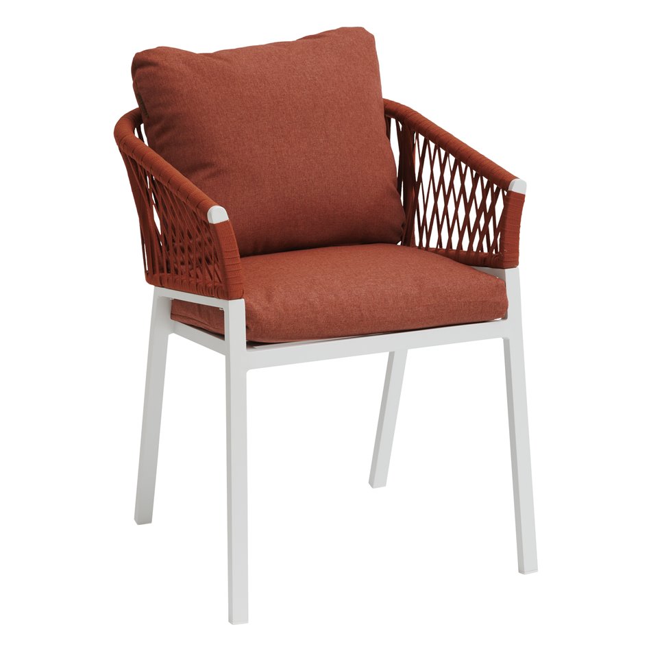 Garden chair Laoriengo, brick color, aluminum/polyester, H75.5x62x56cm