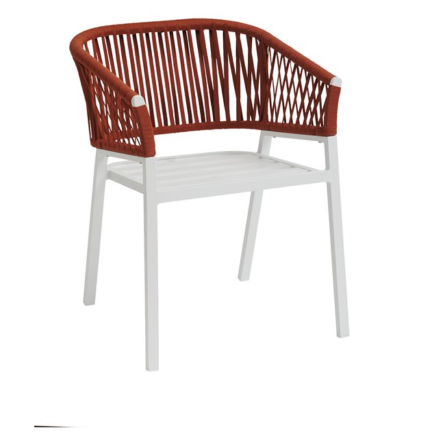 Garden chair Laoriengo, brick color, aluminum/polyester, H75.5x62x56cm