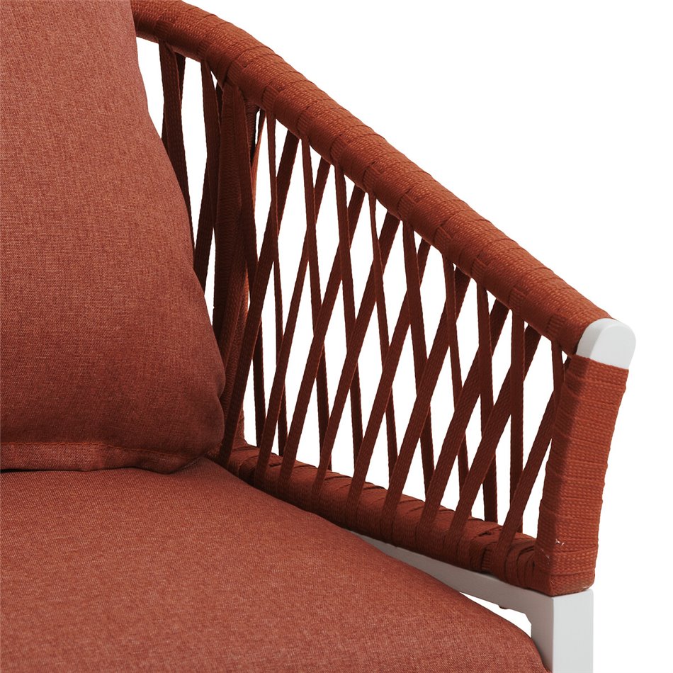 Garden chair Laoriengo, brick color, aluminum/polyester, H75.5x62x56cm