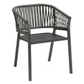 Garden chair Laoriengo, olive/graphite color, aluminum/polyester, H75.5x62x56cm H75.5x62x56cm