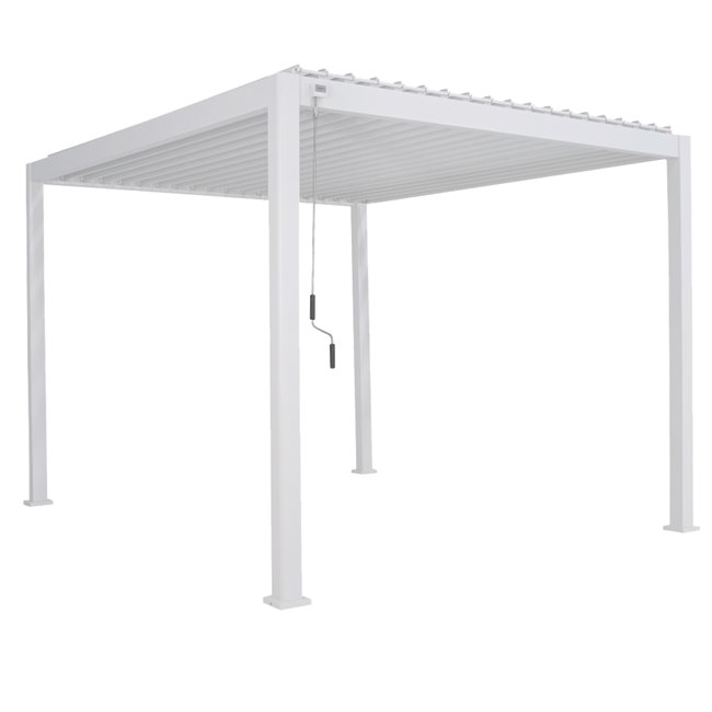 Садовый навес/пергола Laevora 3.6 x 3.6m, белого цвета, алюминий, H250x362x362см