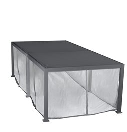 Комплект москитной сетки, штор и карниза для перголы Laevora, 6x3.6м , цвет серого шифера