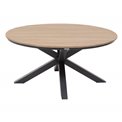 Table Laoriengo 4-seater, graphite/black color, round, aluminium/acacia, H75,5, D111,5xcm