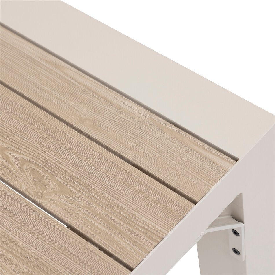 Выдвижной стол Laevasion, 10-местный, цвета льна/глины, алюминий, H77x142x142см