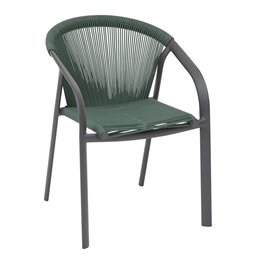 Garden chair Lariu olive/graphite color, aluminium/polyester, H80x61.5x56.6cm