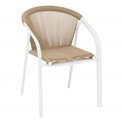 Garden chair Lariu honey/white color, aluminium/polyester, H80x61.5x56.6cm