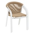 Garden chair Lariu honey/white color, aluminium/polyester, H80x61.5x56.6cm