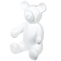 Deco figurine Bear, white, 45x32x25cm