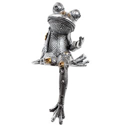 Dekors Steampunk Frog, sudraba, 31x13x17cm