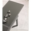 Table Lapiazza, 12-seater extendable, graphite/grey color, aluminium/tempered glass, H75,5x100x200-320cm