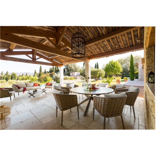 Садовый стул Laeмbruns, цвет пралине, алюминий/полиэстер, H73.5x63x61см