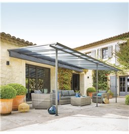 Садовый навес Labelize 3x3.6м, графитовый/серый цвет, алюминий/поликарбонат, H269x300x600см