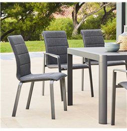 Chair Ladiese, graphite/grey color, with armrest, H95x67x57.5cm