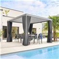 Садовый навес/пергола Laevora 3.6 x 3.6m, электрически регулируемая крыша, графитовый/серый цвет, алюминий, H250x369x369cm