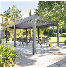 Садовый навес/пергола Laevora 6 x 3.6m, графитовый/серый цвет, алюминий, H250x362x591см
