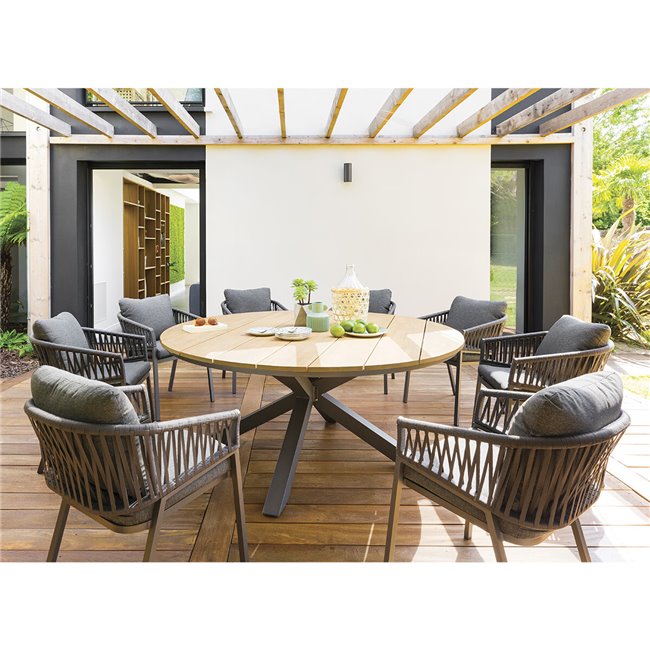 Garden chair Laoriengo, anthracite color, aluminum/polyester, H75.5x62x56cm