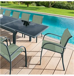 Chair Lapiazza, olive/graphite color, H88x65x56cm