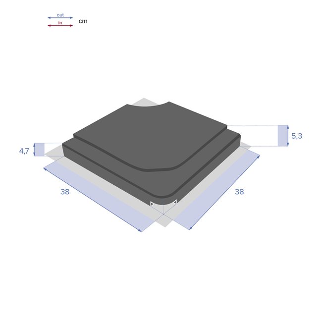 Parasol Lamelhia base weight 15kg, dark grey color, 38x38x6.1cm 