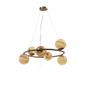 Ceiling lamp Rokko 6, beige/ brass, D75xH14cm, E14x6