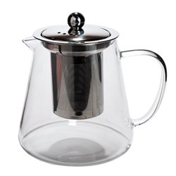 Teapot Bec, glass, steel, 800ml, H14x15.5x11.5cm