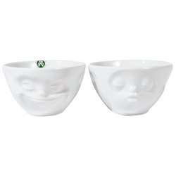 Bowl set Kiss and Grinning, white, 200ml D11,5 H7,5cm