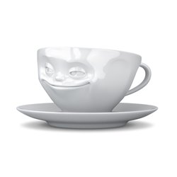 Coffe cup with saucer Grinning, 200ml D11.5cm H5.5cm