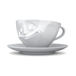 Coffe cup with saucer Happy, 200ml D11.5cm H5.5cm