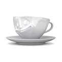 Coffe cup with saucer Happy, 200ml D11.5cm H5.5cm