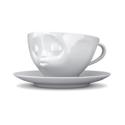 Coffe cup with saucer Kissing, 200ml D15cm H8cm