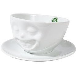 Coffe cup with saucer Laughing, 200ml D11.5cm H5.5cm