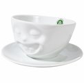 Coffe cup with saucer Laughing, 200ml D11.5cm H5.5cm