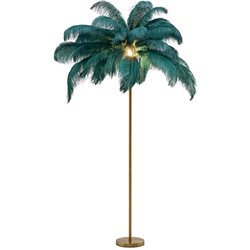 Floor lamp Feather Palm, green, H165cm, E27 35W(MAX)