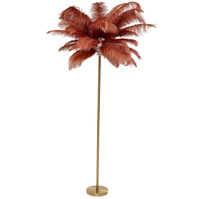 Floor lamp Feather Palm, rusty red, H165cm, E27 35W(MAX)