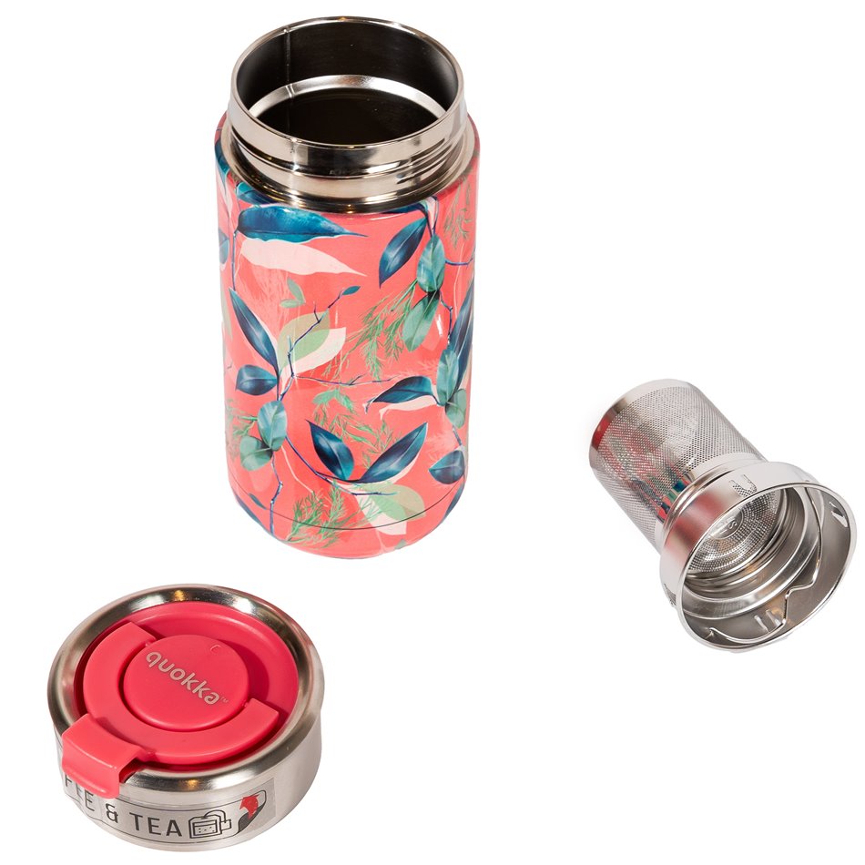 Thermal coffee tumbler Exotic pink, 400ml, H16.3 D7.5cm