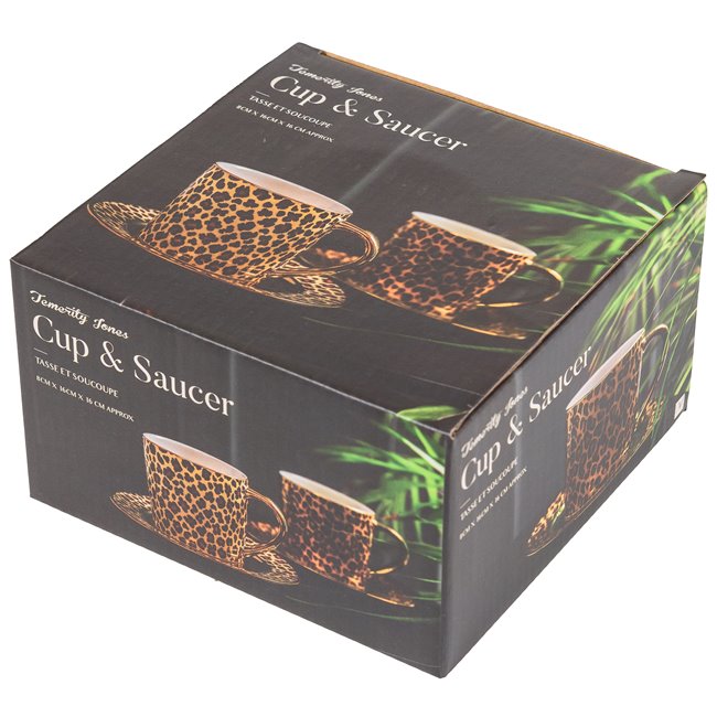 Кружка с блюдцем Leopard, 8x6.5, H7.5xD8.5, D15.3, 300ml